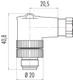 Binder 99-2429-24-03 M12-US Male angled connector, Contacts: 2+PE, 4.0-6.0 mm, unshielded, screw clamp, IP67, UL