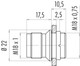 Binder 09-0441-081-04 M18 Male panel mount connector, Contacts: 4, unshielded, solder, IP67