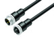 Binder 77-1430-1429-50003-0200 7/8" Connecting cable male cable connector - female cable connector, Contacts: 2+PE, unshielded, moulded on the cable, IP68, UL, PUR, black, 3 x 1.50 mm², 2 m | American Cable Assemblies