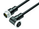 Binder 77-1434-1429-50004-0200 7/8" Connecting cable male cable connector - female angled connector, Contacts: 4, unshielded, moulded on the cable, IP68, UL, PUR, black, 4 x 1.50 mm², 2 m | American Cable Assemblies