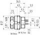 Binder 09-2449-330-04 7/8" Male panel mount connector, Contacts: 4, unshielded, THT, IP68, UL, VDE