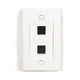 YC Cables YCNA-217-W Rj45 Keystone Wall Plate - White/Ivory