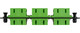 Camplex CMX-MP12SCDA 6-Port SC APC Duplex Single Mode Fiber Adapter Plate Module with Ceramic Connectors-Green