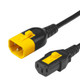 VL1413-A-036 - 3FT Black V-Lock IEC320 C14 Locking to IEC320 C13 Locking 10A 250V | American Cable Assemblies