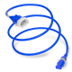 DL1413-H-072-BLU - 6FT Blue Dual Lock IEC320 C14 Secure-Locking to IEC320 C13 Universal Locking 15A 250V | American Cable Assemblies