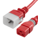 DL2019-J-120-RED - 10FT Red Dual Lock IEC320 C20 Secure-Locking to IEC320 C19 Universal Locking 20A 250V | American Cable Assemblies