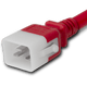 DL2019-J-120-RED - 10FT Red Dual Lock IEC320 C20 Secure-Locking to IEC320 C19 Universal Locking 20A 250V | American Cable Assemblies