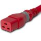 DL2019-J-036-RED - 3FT Red Dual Lock IEC320 C20 Secure-Locking to IEC320 C19 Universal Locking 20A 250V | American Cable Assemblies
