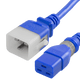 DL2019-J-120-BLU - 10FT Blue Dual Lock IEC320 C20 Secure-Locking to IEC320 C19 Universal Locking 20A 250V | American Cable Assemblies