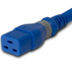 DL2019-J-120-BLU - 10FT Blue Dual Lock IEC320 C20 Secure-Locking to IEC320 C19 Universal Locking 20A 250V | American Cable Assemblies