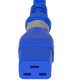 DL2019-J-120-BLU - 10FT Blue Dual Lock IEC320 C20 Secure-Locking to IEC320 C19 Universal Locking 20A 250V | American Cable Assemblies
