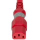 DL1413-H-120-RED - 10FT Red Dual Lock IEC320 C14 Secure-Locking to IEC320 C13 Universal Locking 15A 250V | American Cable Assemblies