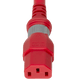 DL1413-H-060-RED - 5FT Red Dual Lock IEC320 C14 Secure-Locking to IEC320 C13 Universal Locking 15A 250V | American Cable Assemblies