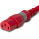 DL1413-H-048-RED - 4FT Red Dual Lock IEC320 C14 Secure-Locking to IEC320 C13 Universal Locking 15A 250V | American Cable Assemblies