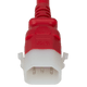 DL1413-H-036-RED - 3FT Red Dual Lock IEC320 C14 Secure-Locking to IEC320 C13 Universal Locking 15A 250V | American Cable Assemblies
