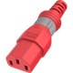 DL1413-F-072-RED - 6FT Red Dual Lock IEC320 C14 Secure-Locking to IEC320 C13 Universal Locking 10A 250V | American Cable Assemblies