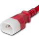 674130-940407 - 4FT Red P-Lite Lock IEC320 C14 Locking to IEC320 C13 10A 250V | American Cable Assemblies