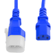 674130-940502 - 5FT Blue P-Lite Lock IEC320 C14 Locking to IEC320 C13 10A 250V | American Cable Assemblies