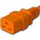 20K19-J-060-ORG - 5FT Orange Secure-Lock/P-Lock IEC320 C20 Locking to IEC320 C19 20A 250V | American Cable Assemblies