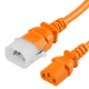 14K13-H-036-ORG - 3FT Orange Secure-Lock/P-Lock IEC320 C14 Locking to IEC320 C13 15A 250V | American Cable Assemblies