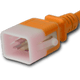 20K13-H-048-ORG - 4FT Orange Secure-Lock/P-Lock IEC320 C20 Locking to IEC320 C13 15A 250V | American Cable Assemblies