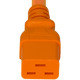 14K19-H-072-ORG - 6FT Orange Secure-Lock/P-Lock IEC320 C14 Locking to IEC320 C19 15A 250V | American Cable Assemblies