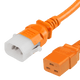 14K19-H-072-ORG - 6FT Orange Secure-Lock/P-Lock IEC320 C14 Locking to IEC320 C19 15A 250V | American Cable Assemblies