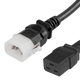14K19-H-120 - 10FT Black Secure-Lock/P-Lock IEC320 C14 Locking to IEC320 C19 15A 250V | American Cable Assemblies