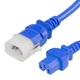 14K15-H-012-BLU - 1FT Blue Secure-Lock/P-Lock IEC320 C14 Locking to IEC320 C15 15A 250V | American Cable Assemblies