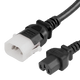 14K15-H-036 - 3FT Black Secure-Lock/P-Lock IEC320 C14 Locking to IEC320 C15 15A 250V | American Cable Assemblies