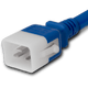 20K19-J-120-BLU - 10FT Blue Secure-Lock/P-Lock IEC320 C20 Locking to IEC320 C19 20A 250V | American Cable Assemblies