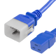 20K19-J-048-BLU - 4FT Blue Secure-Lock/P-Lock IEC320 C20 Locking to IEC320 C19 20A 250V | American Cable Assemblies