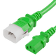 14K13-F-036-GRN - 3FT Green Secure-Lock/P-Lock IEC320 C14 Locking to IEC320 C13 10A 250V | American Cable Assemblies