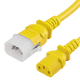 14K13-F-036-YEL - 3FT Yellow Secure-Lock/P-Lock IEC320 C14 Locking to IEC320 C13 10A 250V | American Cable Assemblies