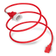 14K13-F-018-RED - 1.5FT Red Secure-Lock/P-Lock IEC320 C14 Locking to IEC320 C13 10A 250V | American Cable Assemblies