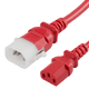 14K13-F-018-RED - 1.5FT Red Secure-Lock/P-Lock IEC320 C14 Locking to IEC320 C13 10A 250V | American Cable Assemblies
