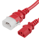 14K13-F-012-RED - 1FT Red Secure-Lock/P-Lock IEC320 C14 Locking to IEC320 C13 10A 250V | American Cable Assemblies