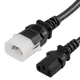 14K13-F-180 - 15FT Black Secure-Lock/P-Lock IEC320 C14 Locking to IEC320 C13 10A 250V | American Cable Assemblies