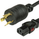L62013K-H-144 - 12FT Black A-Lock NEMA L6-20P to IEC320 C13 Universal Locking 15A 250V | American Cable Assemblies
