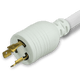 L62013K-H-144-WHT - 12FT White A-Lock NEMA L6-20P to IEC320 C13 Universal Locking 15A 250V | American Cable Assemblies