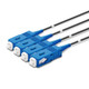 4 SC Simplex connectors, labelled, blue