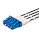 4 LC Simplex connectors, labelled, blue