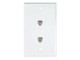 WALL JACK, DUPLEX, 6P4C, PUNCHDOWN-TYPE