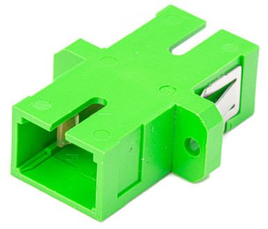 SC to SC APC Fiber Adapter. Simplex Singlemode with Zirconia Sleeve ...