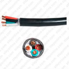 Bulk Cable Black Jacketed SJT Cord 10 AWG x 4 Conductor Color Code ...