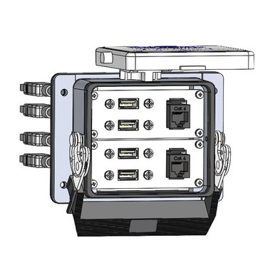 Mencom RJ45-2-4USB-06-32LS Panel Interface Connector with 2 RJ45, 4 ...