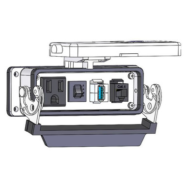 Mencom DP1-RJ45-USB-AFBF-R-24 Panel Interface Connector with Simplex ...