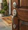 Designers Impressions Frankfort Satin Nickel Traditional Handleset with Somerset Interior: 22-2644-F