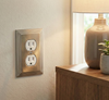 Cosmas 25026-SN Satin Nickel Single Duplex Outlet Wall Plate