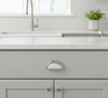 Cosmas 6381SN-C Satin Nickel with Clear Glass Cabinet Cup Pull